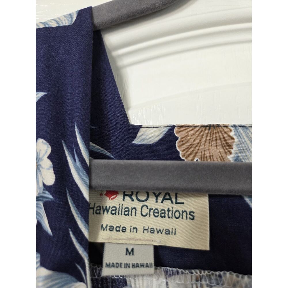 Royal Hawaiian Creations Blue Floral Muumuu Shift Midi Dress, Women's Medium - Picture 3 of 15